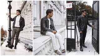 LEDERJACKE RICHTIG STYLEN  Herbst Inspiration 2017  Mens Fashion [upl. by Alastair]