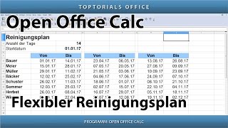 Flexiblen Reinigungsplan  Putzplan erstellen OpenOffice Calc [upl. by Douglas809]