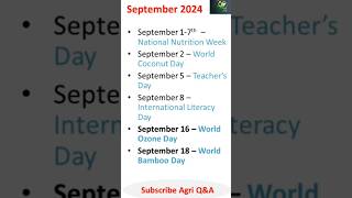 September2024  Imp days  All Competitive exams [upl. by Forrester785]