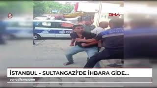 İstanbul  Sultangazide ihbara giden zabıta memurlarına saldırdılar [upl. by Eckart]