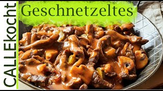 Zürcher Geschnetzeltes mit Champignons selber machen  lecker Rezept [upl. by Arres]