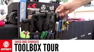 Santa Cruz Syndicate Tool Box Tour With Josh Brycelands Wrench Doug Hatfield [upl. by Ecirpak164]