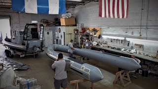 Military Rib Boat Retube Of a 730 Willard  How to Build Tube Special [upl. by Coe]