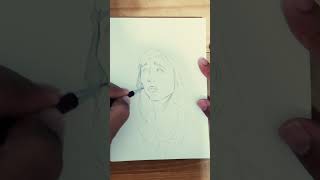 Sketch do dia 2  Sketch de Retrato  Portrait Sketch drawing ilustraportrait [upl. by Everrs736]