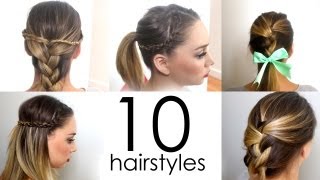 10 Quick amp Easy Everyday Hairstyles in 5 minutes [upl. by Rickey]