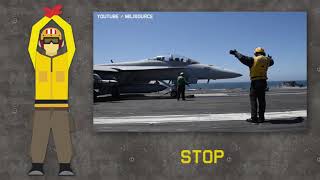 Aircraft Carriers Crew hand signals explained  preflight and launch [upl. by Nnylarej]