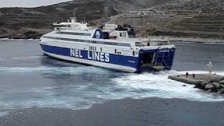 Aeolos Kenteris II arrives at Folegandros port [upl. by Anekam]