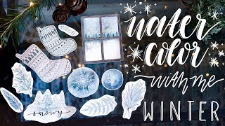 Watercolor With Me ❄️ Winter Paintings [upl. by Lapham434]