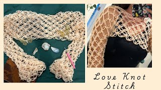 How to crochet a Love Knot StitchTutorial 🧶💗 [upl. by Ayota69]