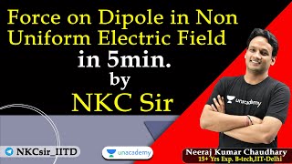 Force on Dipole in NonUniform Electric Field  Electrostatics  JEE amp NEET Physics  NKC Sir [upl. by Ztirf]