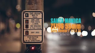 Sony Zeiss Sonnar T FE 55mm f18 ZA Lens 4K Video Test Shot it on A7SII in Santa Monica LA [upl. by Georgie]