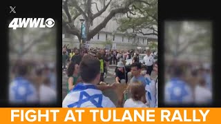 Fight breaks out at Tulane rally over IsraelHamas war students injured [upl. by Feola942]