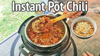 10Minute Instant Pot Chili Recipe  Cooking in the RV [upl. by Ahsyla]