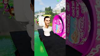 Skibidi Toilets amp Funny Cars VS Bollard Barbie amp Big Pit in BeamNGDrive shorts [upl. by Idnew]