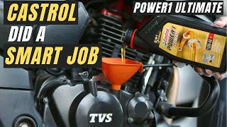 CASTROL POWER1 ULTIMATE IN MY TVS APACHE RTR 200 4V BS6 ENGINE OIL POWER1 ULTIMATE 10W40 REVIEW [upl. by Jacqui9]