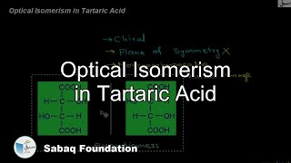 Optical Isomerism in Tartaric Acid Chemistry Lecture  Sabaqpk [upl. by Kennard]