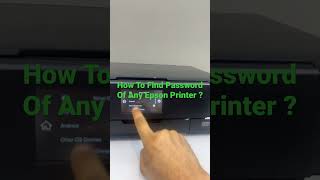 How To Find Password Of Any Epson Printer [upl. by Moitoso]