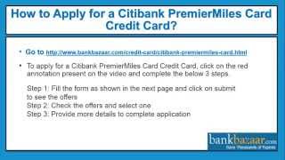 How to Apply for a Citibank Premier Miles Card Credit Card [upl. by Deys]