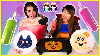 PANCAKE ART CHALLENGE Halloween Edition [upl. by Iz76]