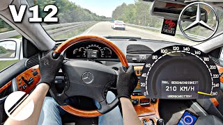 MercedesBenz CL 600 BRABUS V12 C215 TOP SPEED DRIVE ON GERMAN AUTOBAHN 🏎 [upl. by Bertelli]