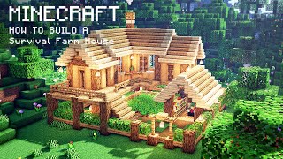 Minecraft How To Build a Survival Farm House [upl. by Arodnahs]