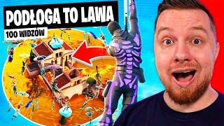 100 WIDZÓW na PODŁOGA TO LAWA w Fortnite [upl. by Nnylekoorb]