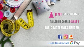 Class 01Basic Materials Needed  Tailoring Course  Basic  JiniFashions  Jinichallange [upl. by Sanders]