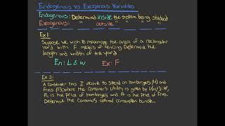 Endogenous vs Exogenous Variables [upl. by Midis388]