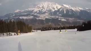 Schladming Planai Piste 1a WM Startstrecke  Piste 1 WM Herrenstrecke oben [upl. by Ylrebmek504]