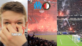 FANS CLASH  CRAZY DISPLAY at MARSEILLE vs FEYENOORD [upl. by Alemac]