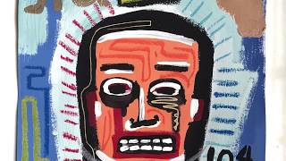 Painting a BasquiatInspired SelfPortrait [upl. by Yellhsa672]