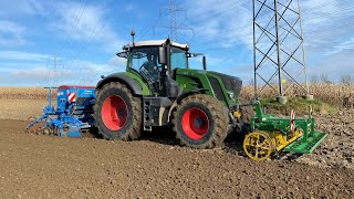 Fendt 828 Vario mit der Lemken Saphir 7 und der Kerner Frontpacker im Einsatz [upl. by Isac677]