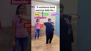 Resistance band exercise for breast amp arms🔥shorts trending youtubeshorts workout ytshorts [upl. by Dnomaid]