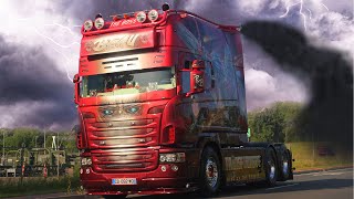 Best of Scania V8 Black smoke open pipes Sound 2023 4K UHD [upl. by Aloz]