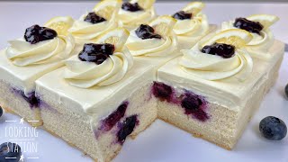 Lemon Blueberry Cake With Cream Cheese Frosting Recipe [upl. by Spear]