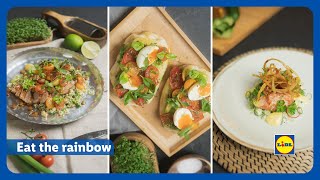 Eat the Rainbow 3 einfache Rezepte von Lukas Ziesel  Lidl Österreich [upl. by Atikahc841]