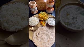 Aaj ka khana  Cabbage Potato Sabji Dal Roti Rice amp Turmeric Pickle foodshorts ytshorts thali [upl. by Asiruam942]