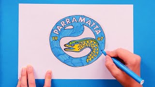 How to draw Parramatta Eels Logo National Rugby League [upl. by Ynoep458]