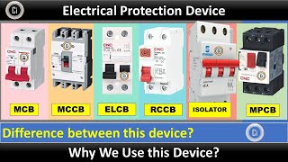 Difference between MCB MCCB RCCB ELCB RCBO RCD And MPCB  why we use this device CircuitInfo [upl. by Ylrac]