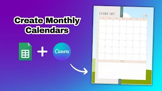 Design your calendar template in Canva and use Google Sheets to automate date generation for 2024 [upl. by Latsryk109]