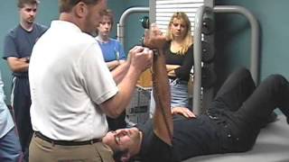 HandHeld Dynamometer Test Demo of Shoulder Flexion and External Rotation [upl. by Nnylannej]