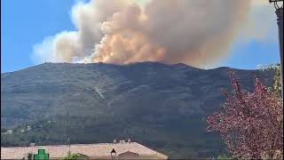 An uncontrolled forest fire in Tàrbena of Alicante province Spain 🇪🇸 [upl. by Ymmak]