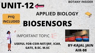 Unit12Applied BiologyI Biosensors  Types I Charcterstics  PYQ included CSIRNET JRF GATE [upl. by Aknahs548]