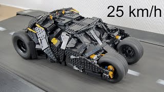 LEGO Batman Batmobile Tumbler Drag Race LEGO 76240 Technic Speed and CRASH Test [upl. by Sly]