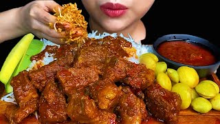 MUKBANG EATINGSPICY BEEF CURRY JENGKOL DOGFRUIT  amp WHITE RICE [upl. by Paula]