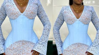 How to Draft a Stylish Corset Pattern With a Curved waistline [upl. by Aekal47]