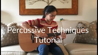 Basic Guitar Percussive Techniques Tutorial  Lanvys Lessons [upl. by Suidualc397]