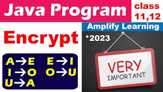 Vowel Shifting Encryption  String Java Program  Important for 2023 Exams  Class 10 11 amp 12 [upl. by Rhines]