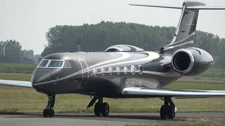 impressive livery  N550AG GULFSTREAM 5 arrival Ostend Airport [upl. by Nidnal]