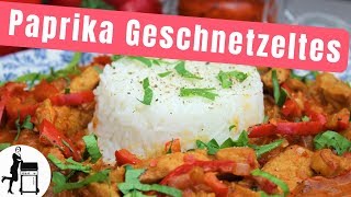 Paprika Geschnetzeltes  einfaches und schnelles Rezept [upl. by Salsbury]